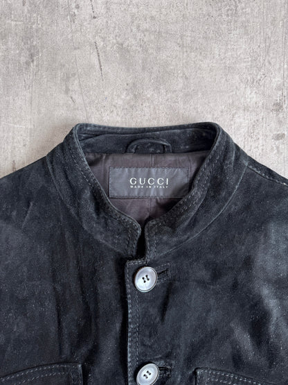 Gucci by Tom Ford Suede Button Down Leather Jacket