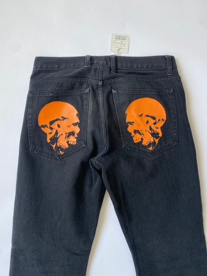 By Silk Skull Print Jeans