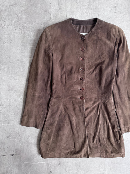 Emporio Armani Collarless Suede Jacket