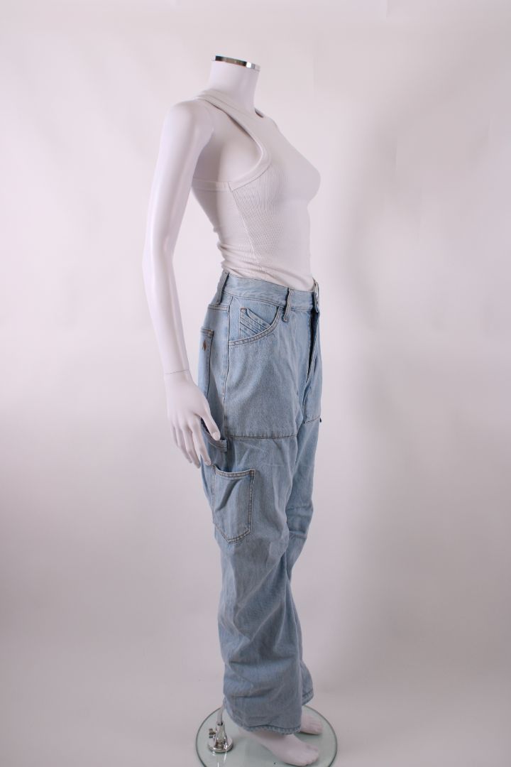 The Attico Light Wash Cargo Jeans Blue 25 | O/S, Blue