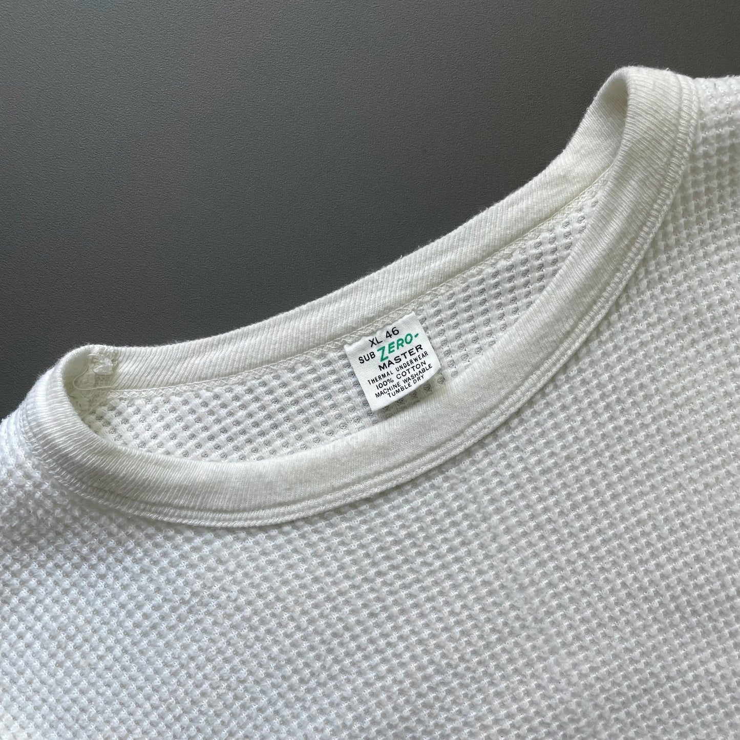 Vintage Sub Zero-Master White 70s/80s Waffle Thermal Jumper | Large, White