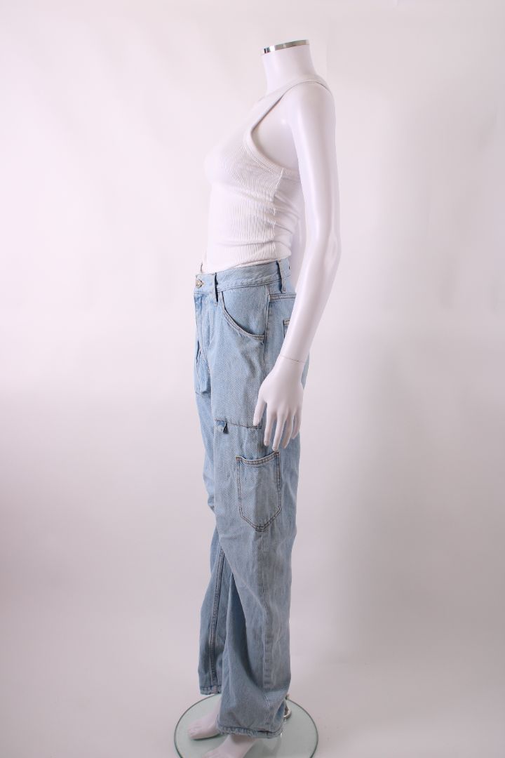 The Attico Light Wash Cargo Jeans Blue 25 | O/S, Blue