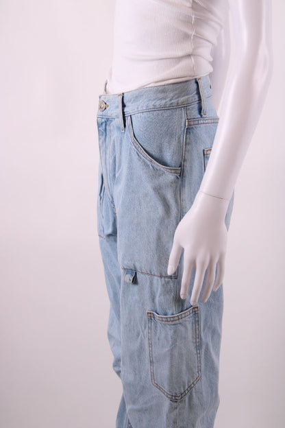 The Attico Light Wash Cargo Jeans Blue 25 | O/S, Blue