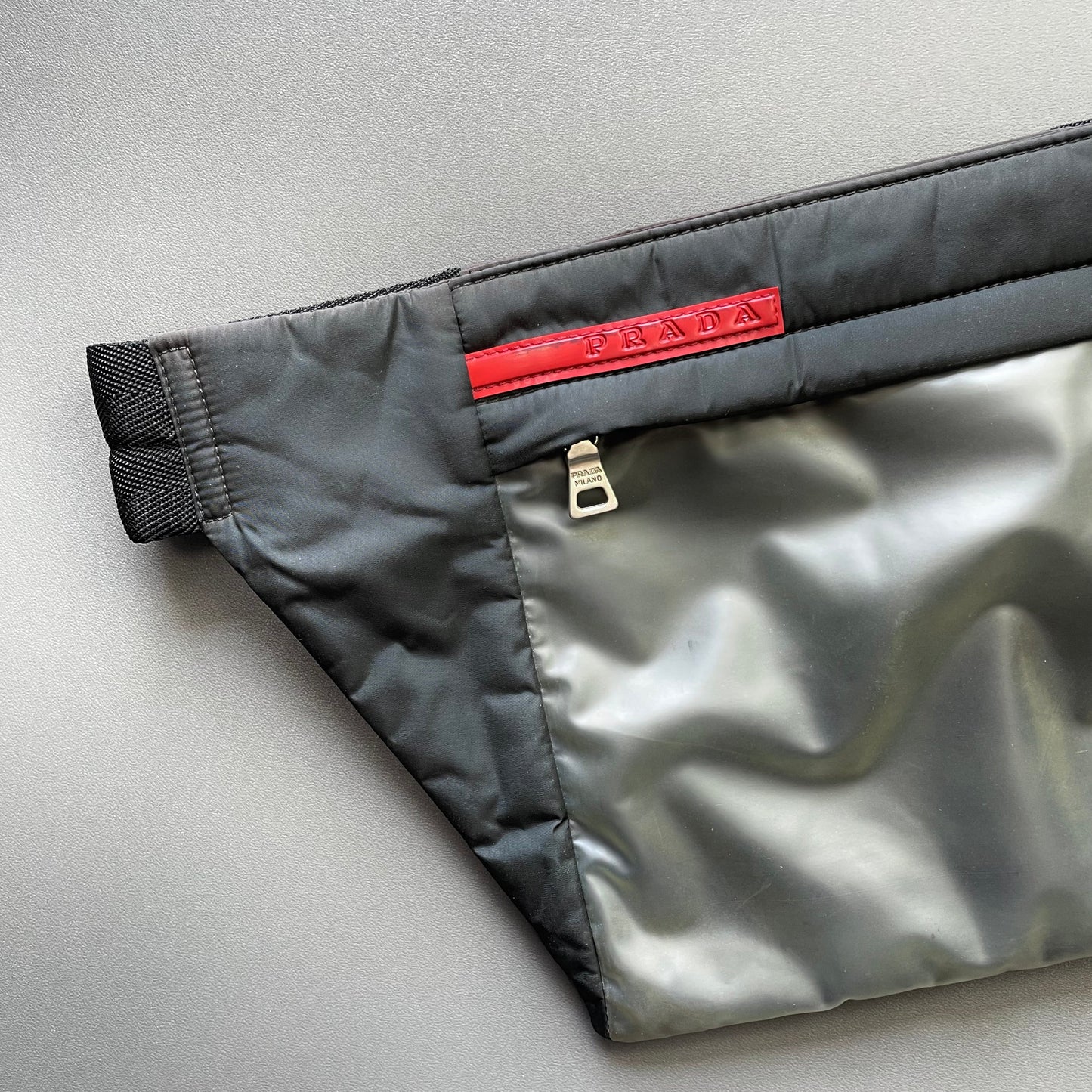 Prada Sport Black SS99 Runway Translucent 3M Pouch Bag | One-Size, Black