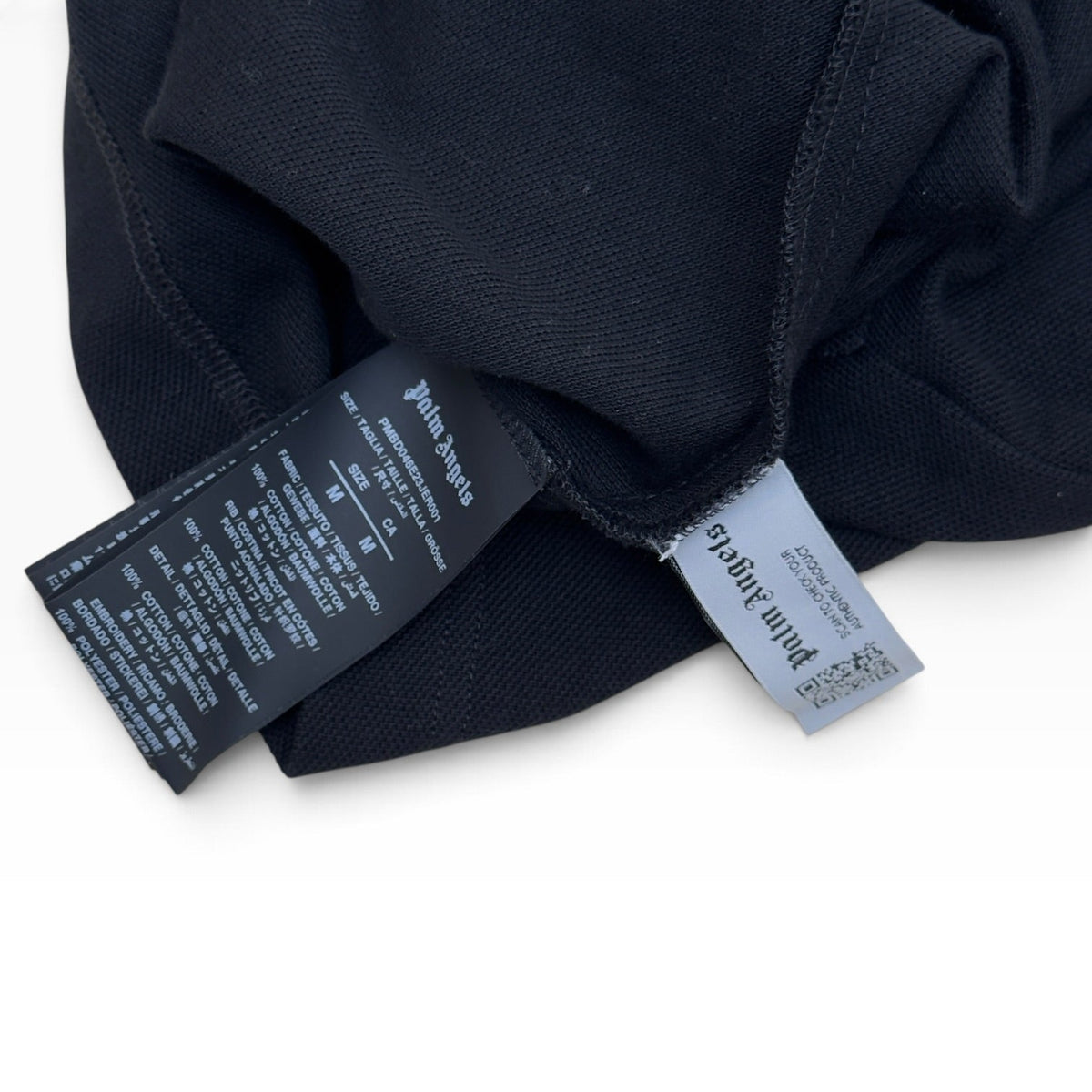 PALM ANGELS MONOGRAM PIQUE LONG SLEEVE SHIRT BLACK / BEIGE M | Medium, Beige