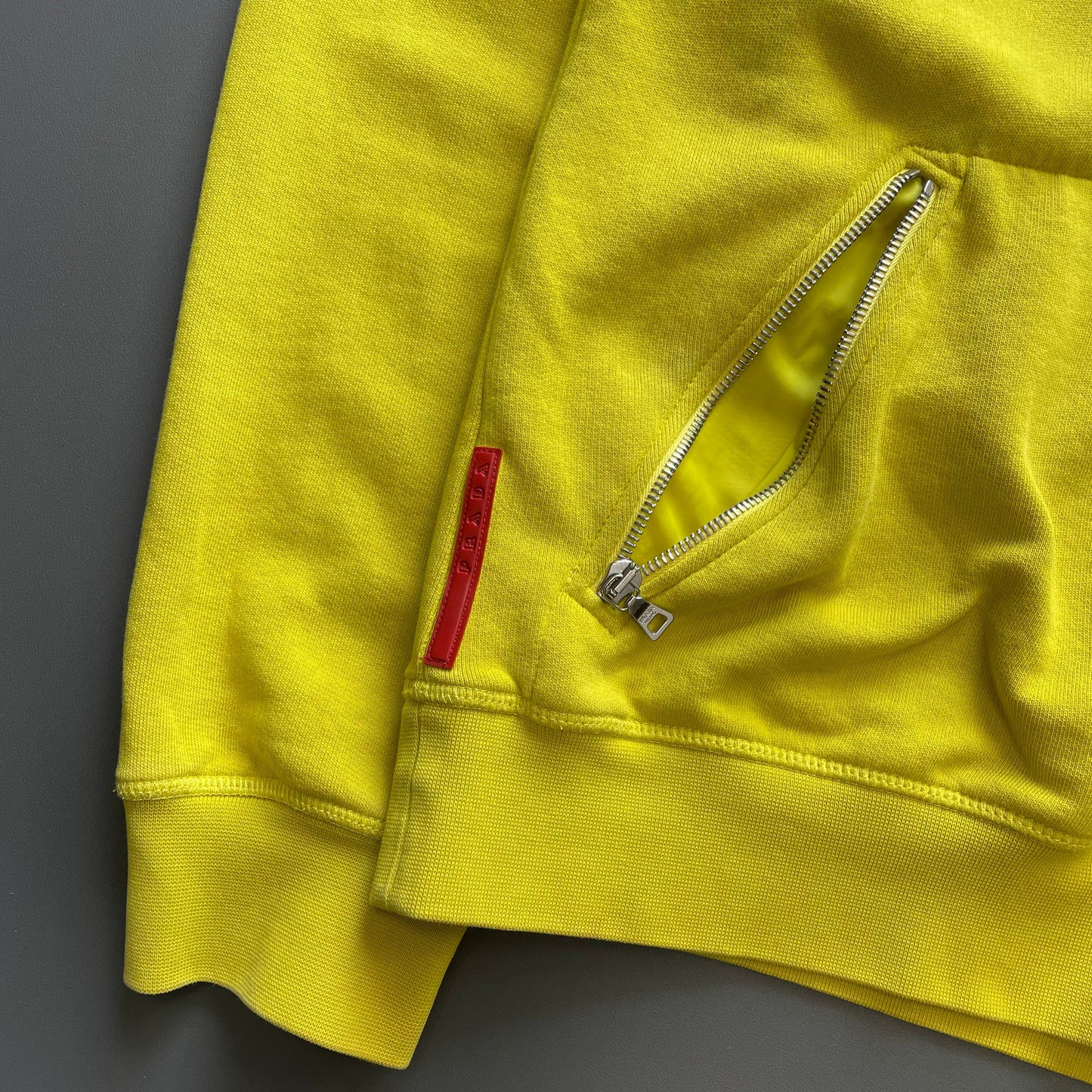 Prada Sport Yellow 2007 Nylon Hood Hoodie | Large, Yellow