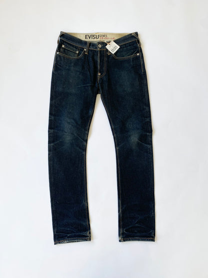 Evisu Daicock Jeans in Blue and Black