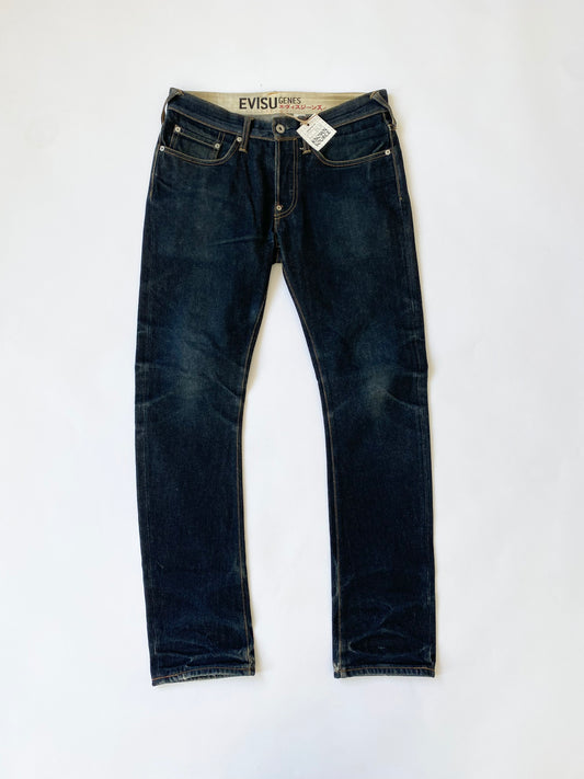 Evisu Daicock Jeans in Blue and Black