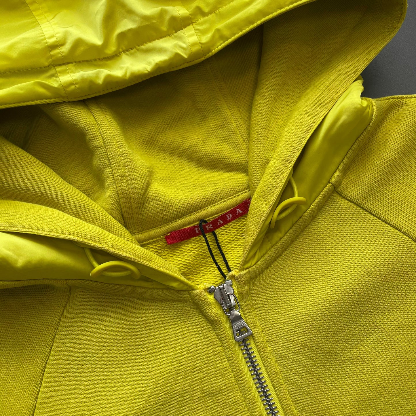 Prada Sport Yellow 2007 Nylon Hood Hoodie | Large, Yellow