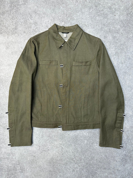 1998 Miu Miu Khaki Velcro Denim Jacket