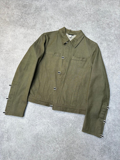 1998 Miu Miu Khaki Velcro Denim Jacket