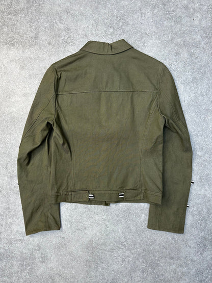 1998 Miu Miu Khaki Velcro Denim Jacket