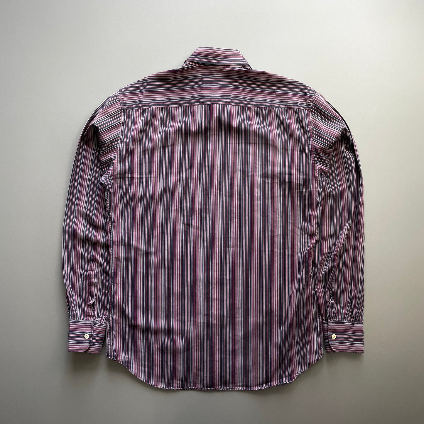 Prada Red Black & Purple 00s Fine Stripe Shirt | Large, Multicoloured