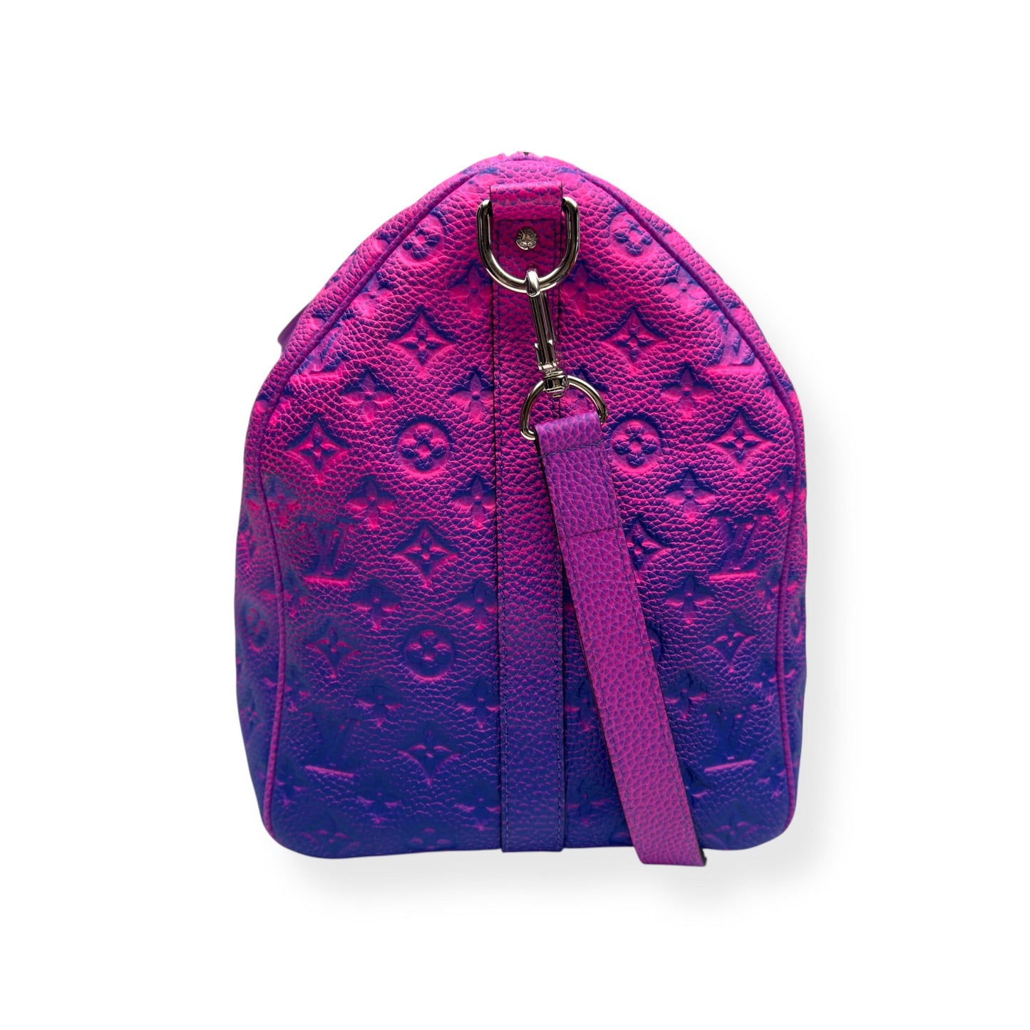 LOUIS VUITTON KEEPALL BANDOULIÈRE TAURILLON ILLUSION BAG PINK / BLUE 50B | O/S, Blue