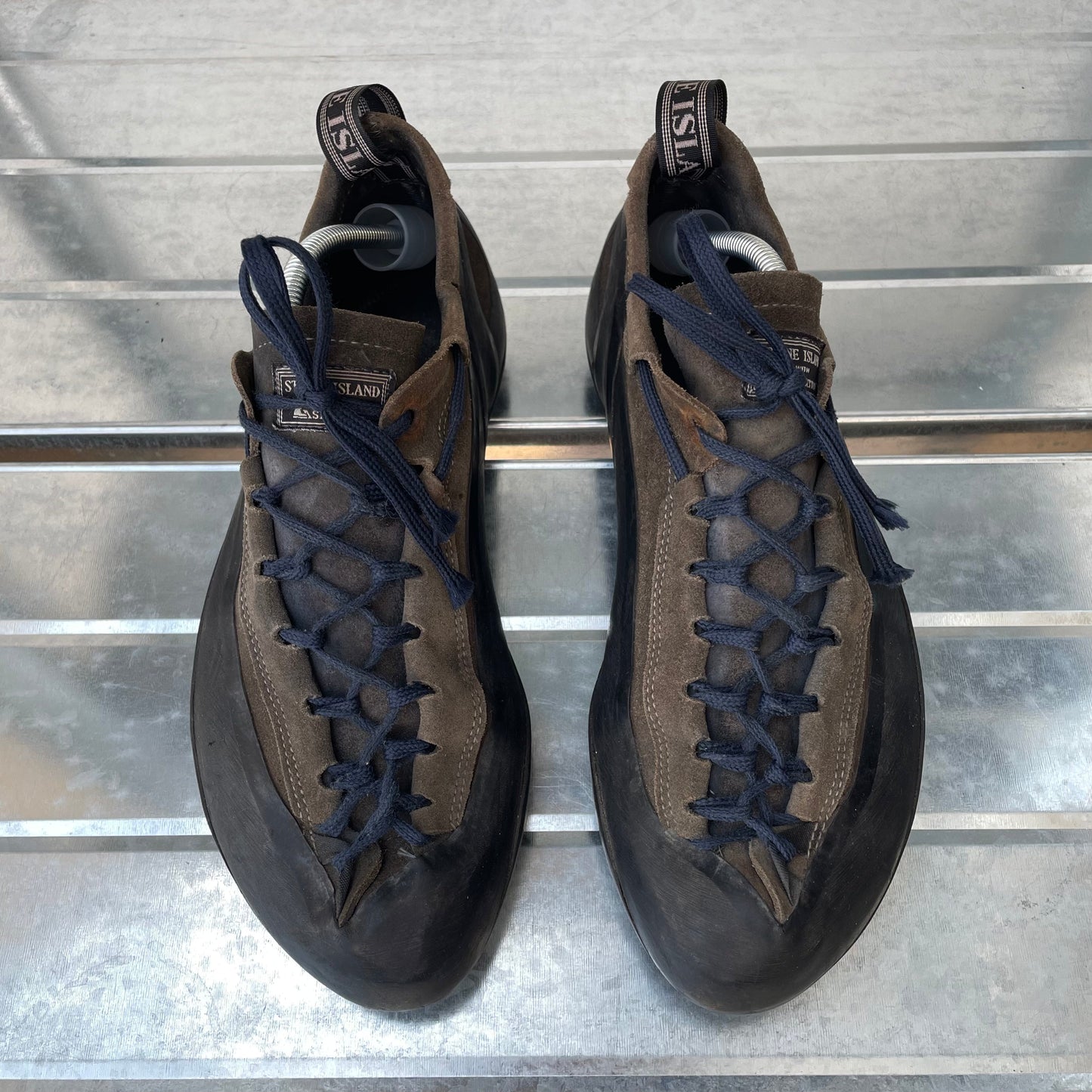 Stone Island X La Sportiva Brown & Navy 00s Suede Climbing Shoes | LARGE, Multicoloured