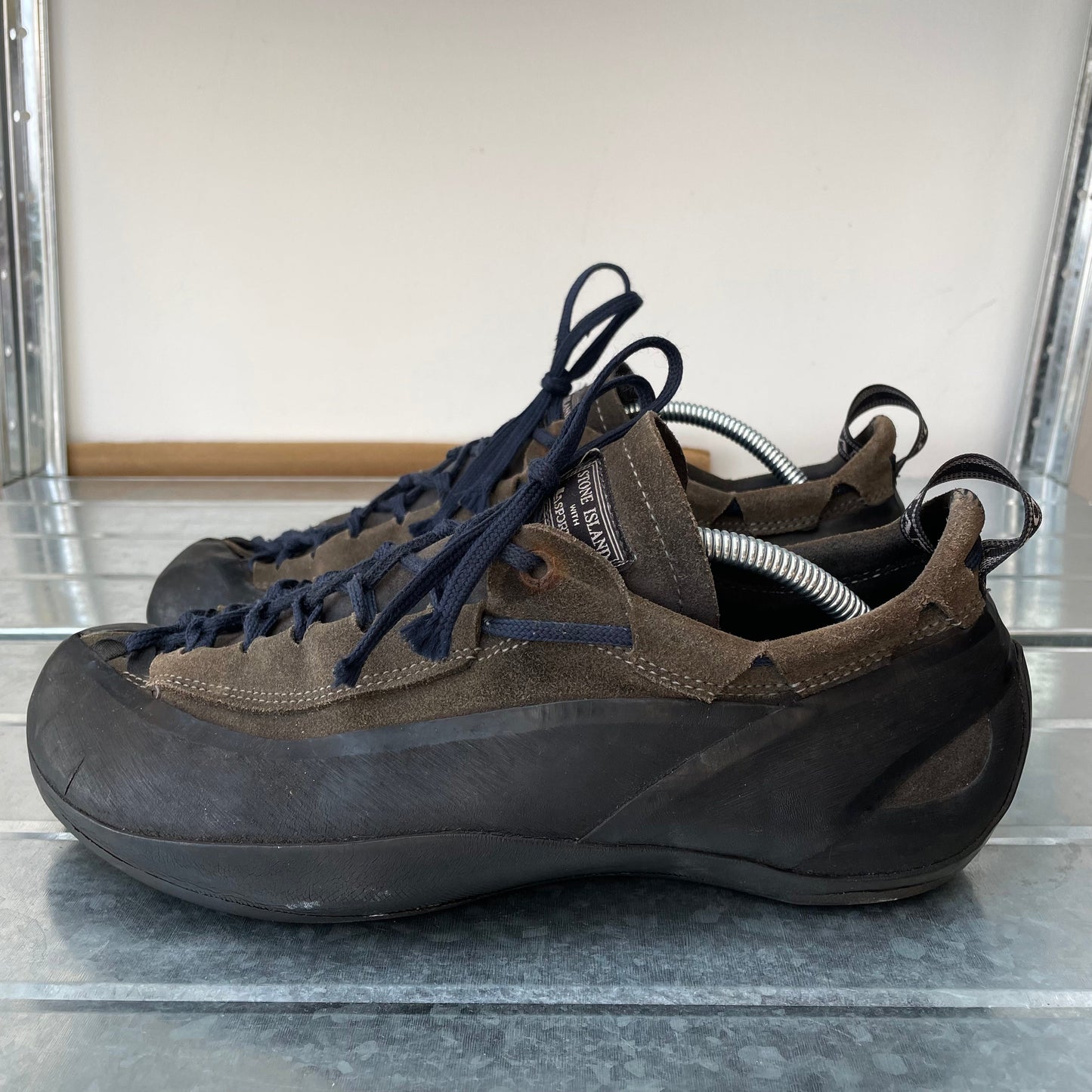 Stone Island X La Sportiva Brown & Navy 00s Suede Climbing Shoes | LARGE, Multicoloured
