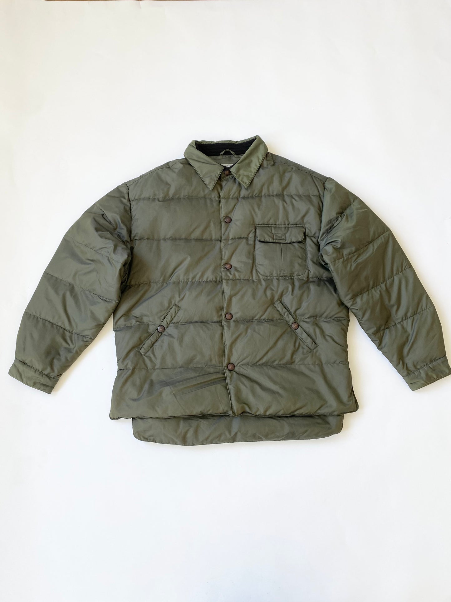 00's Armani Jeans Puffer Bomber Jacket in Iridescent Green