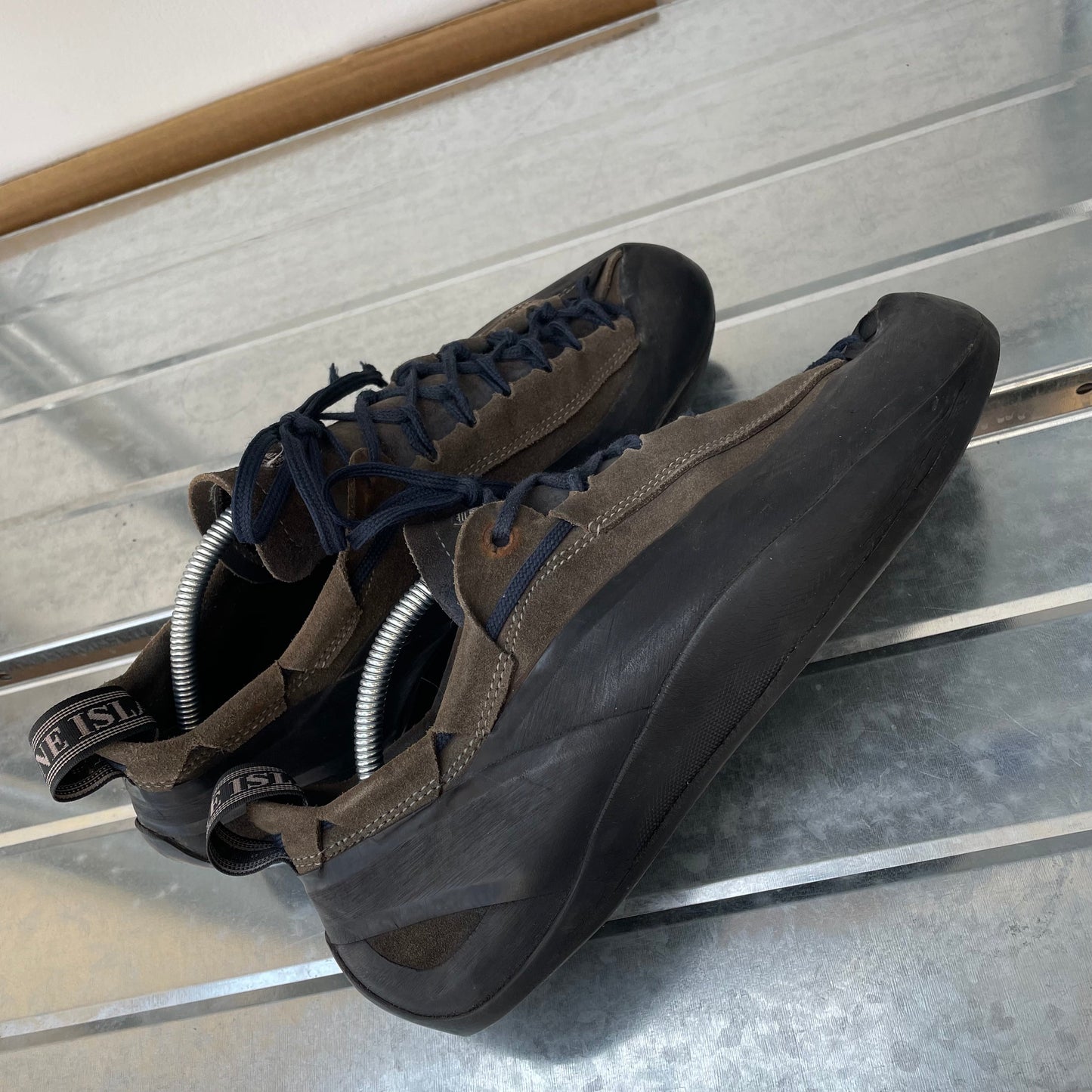 Stone Island X La Sportiva Brown & Navy 00s Suede Climbing Shoes | LARGE, Multicoloured