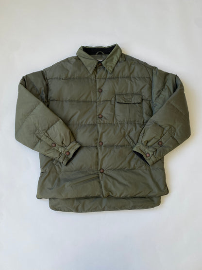 00's Armani Jeans Puffer Bomber Jacket in Iridescent Green