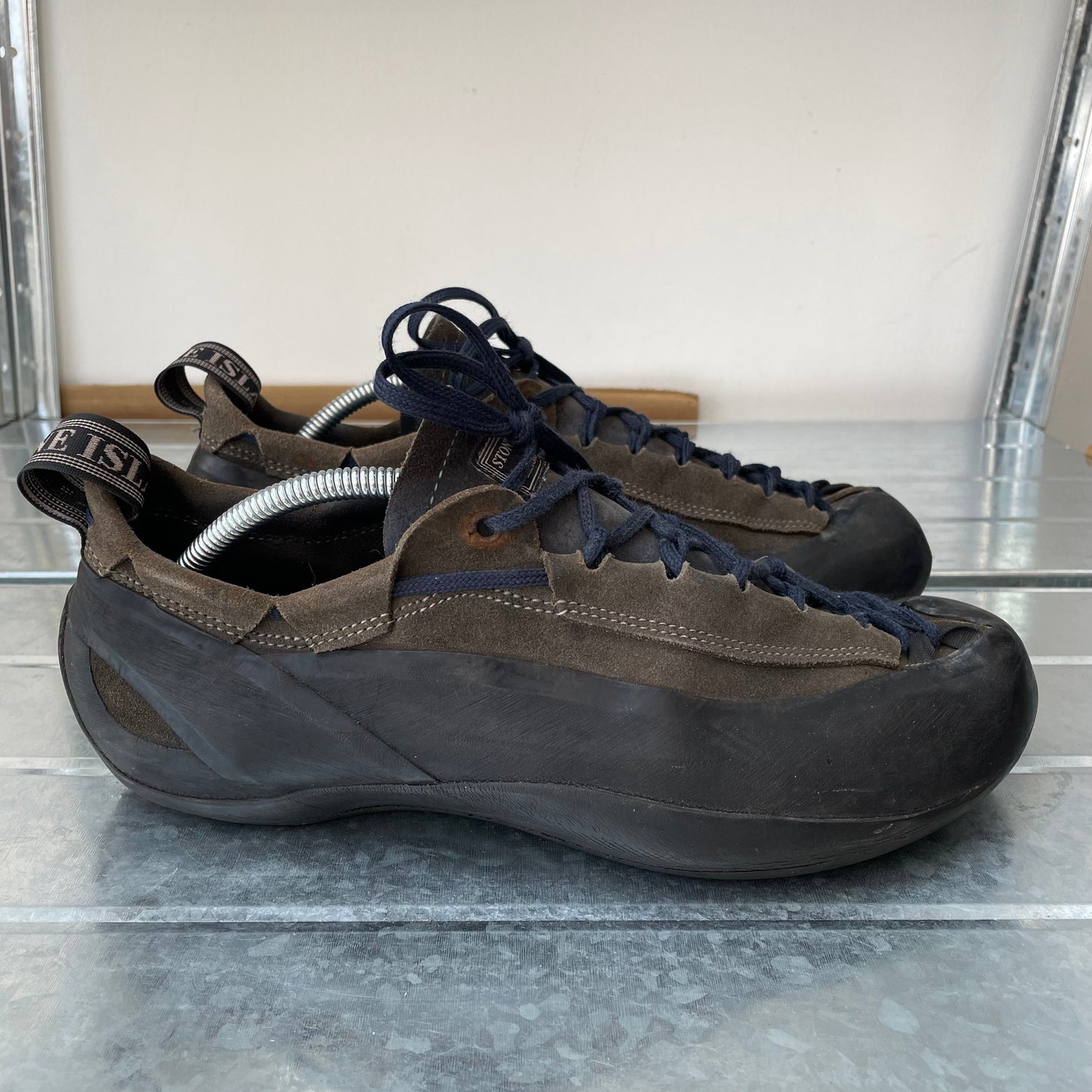 Stone Island X La Sportiva Brown & Navy 00s Suede Climbing Shoes | LARGE, Multicoloured
