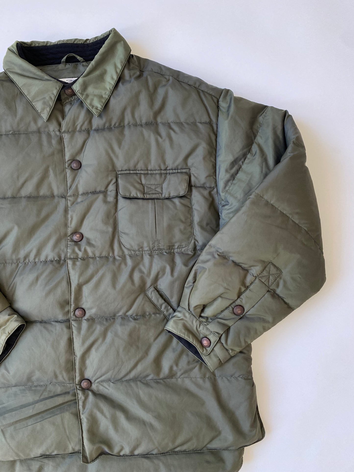 00's Armani Jeans Puffer Bomber Jacket in Iridescent Green