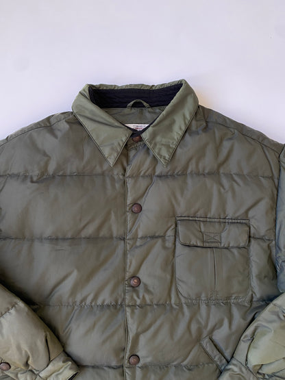 00's Armani Jeans Puffer Bomber Jacket in Iridescent Green