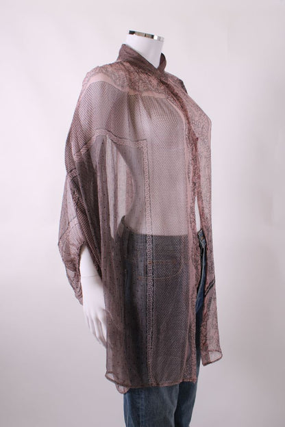 Mes Demoiselles See through print shirt dress lilac purple S | Small, Purple
