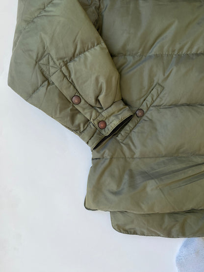 00's Armani Jeans Puffer Bomber Jacket in Iridescent Green