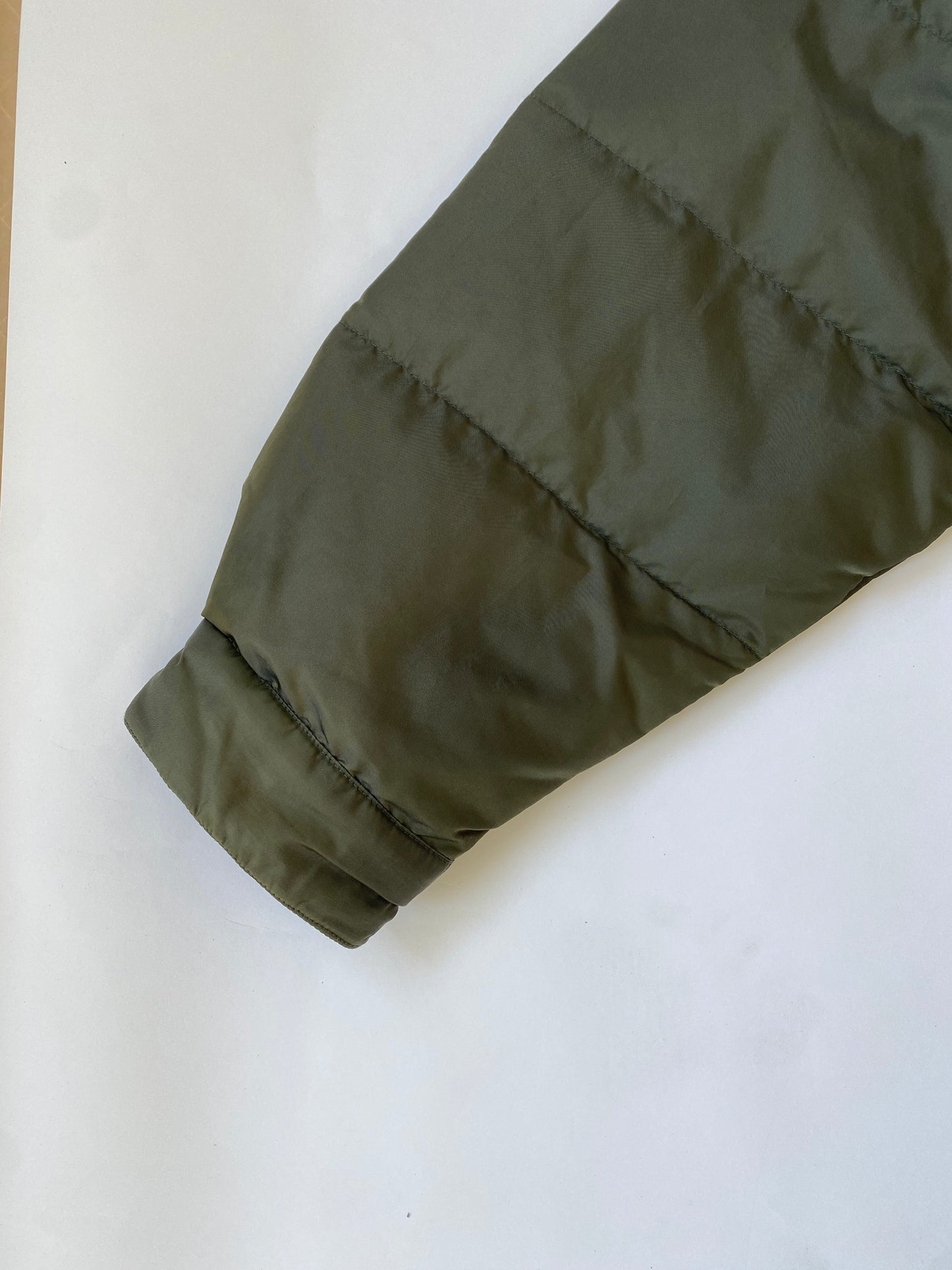 00's Armani Jeans Puffer Bomber Jacket in Iridescent Green