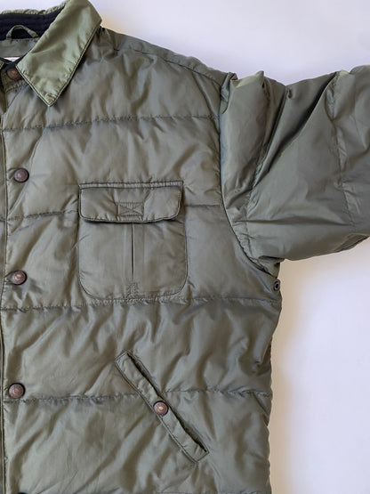 00's Armani Jeans Puffer Bomber Jacket in Iridescent Green