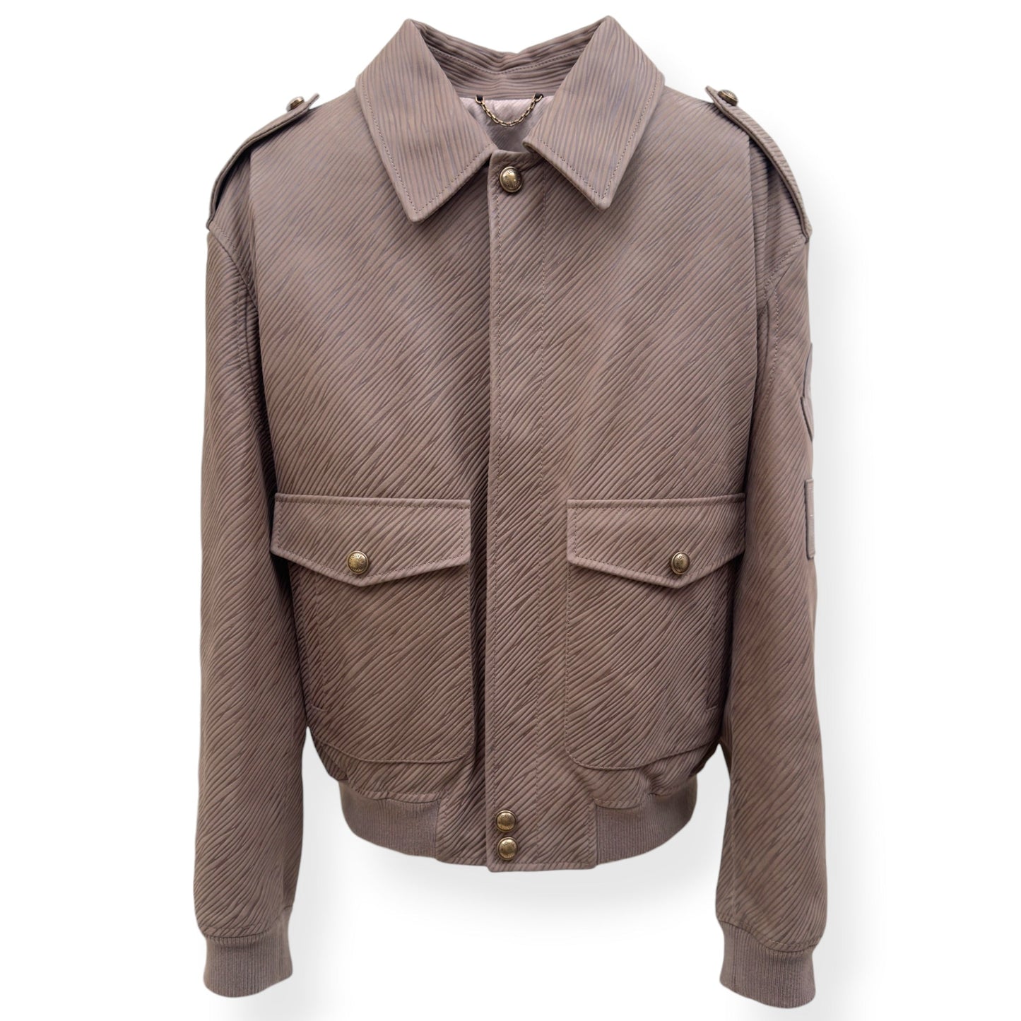 LOUIS VUITTON EPI LEATHER BOMBER JACKET MOCHA BROWN 54 / XL | XL, Brown