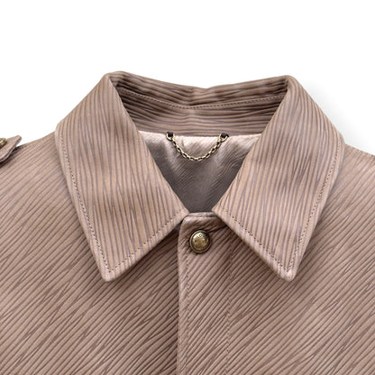 LOUIS VUITTON EPI LEATHER BOMBER JACKET MOCHA BROWN 54 / XL | XL, Brown
