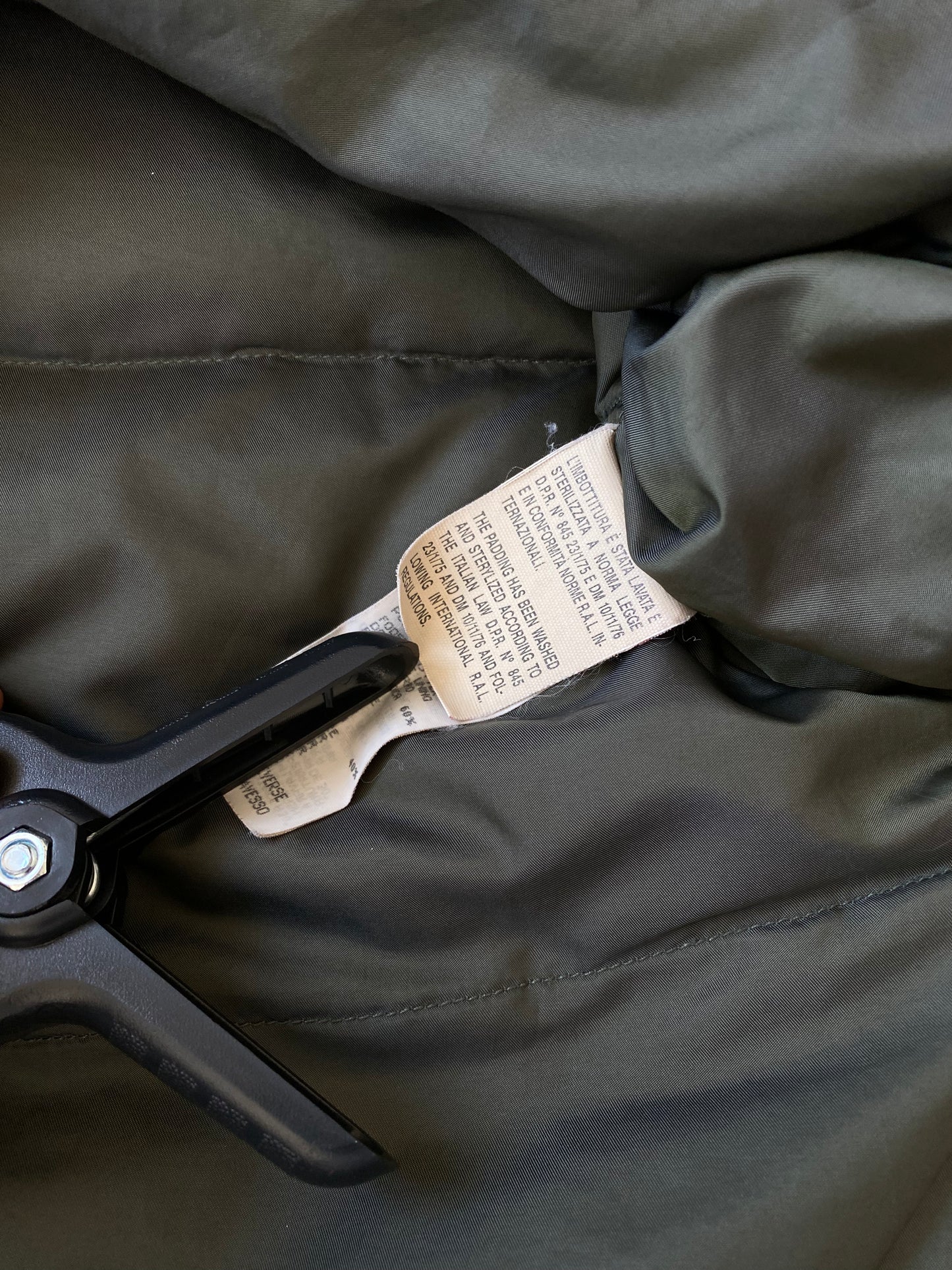 00's Armani Jeans Puffer Bomber Jacket in Iridescent Green