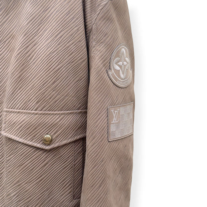LOUIS VUITTON EPI LEATHER BOMBER JACKET MOCHA BROWN 54 / XL | XL, Brown
