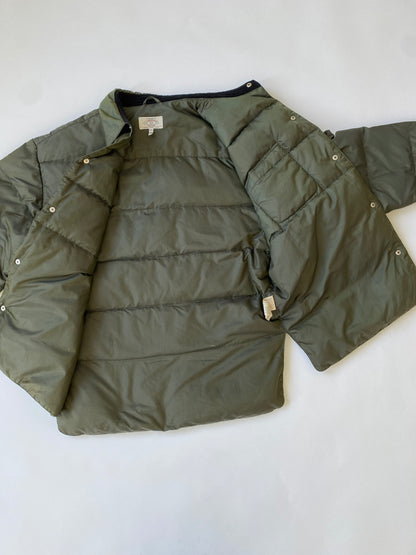 00's Armani Jeans Puffer Bomber Jacket in Iridescent Green