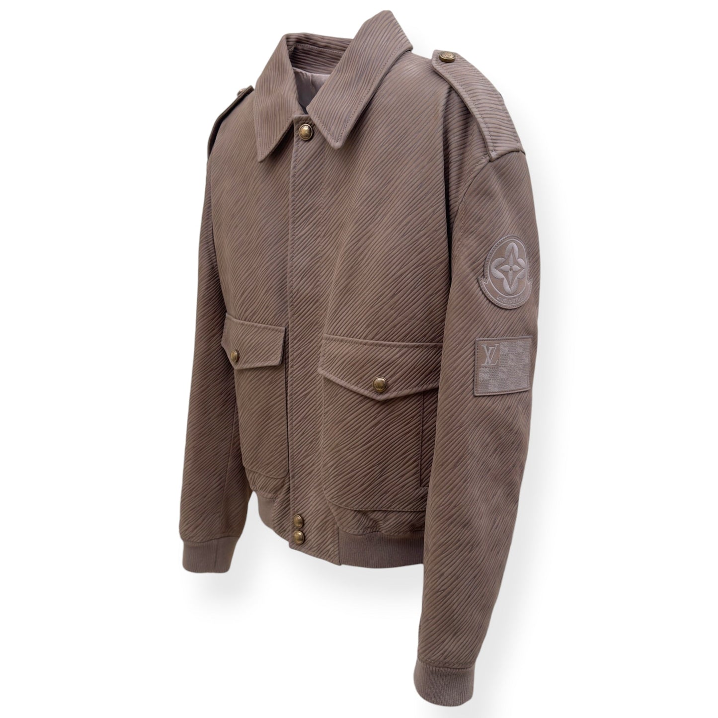 LOUIS VUITTON EPI LEATHER BOMBER JACKET MOCHA BROWN 54 / XL | XL, Brown