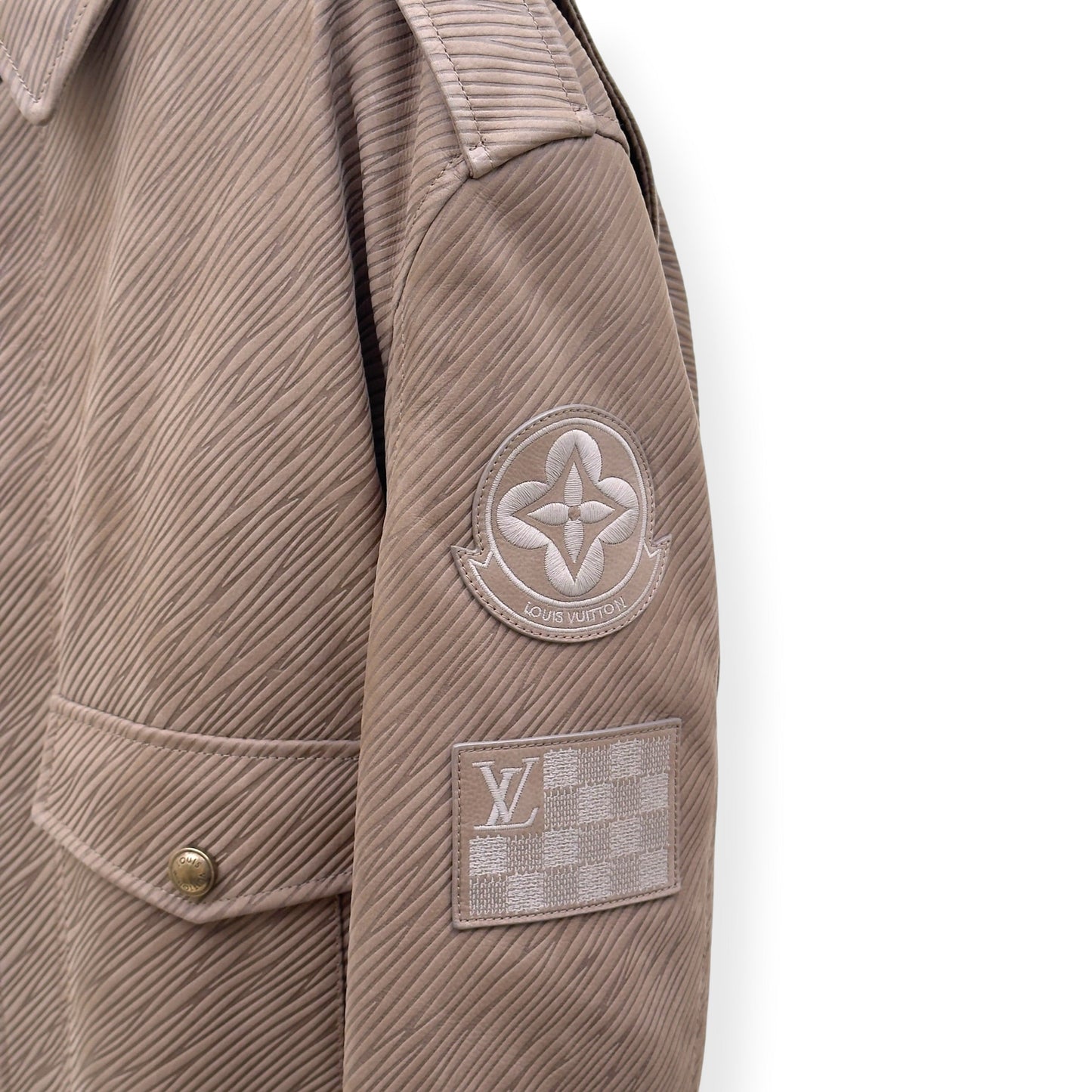LOUIS VUITTON EPI LEATHER BOMBER JACKET MOCHA BROWN 54 / XL | XL, Brown