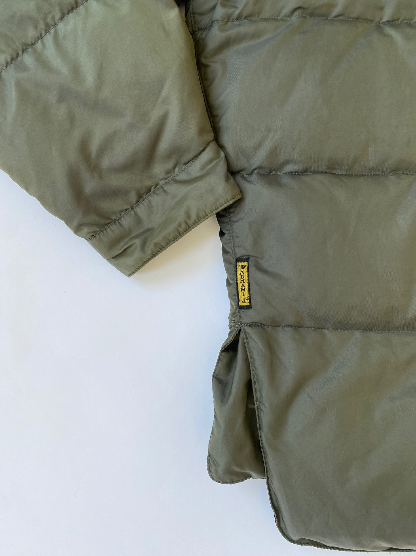 00's Armani Jeans Puffer Bomber Jacket in Iridescent Green