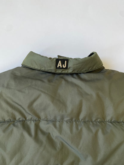 00's Armani Jeans Puffer Bomber Jacket in Iridescent Green