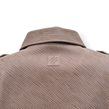 LOUIS VUITTON EPI LEATHER BOMBER JACKET MOCHA BROWN 54 / XL | XL, Brown