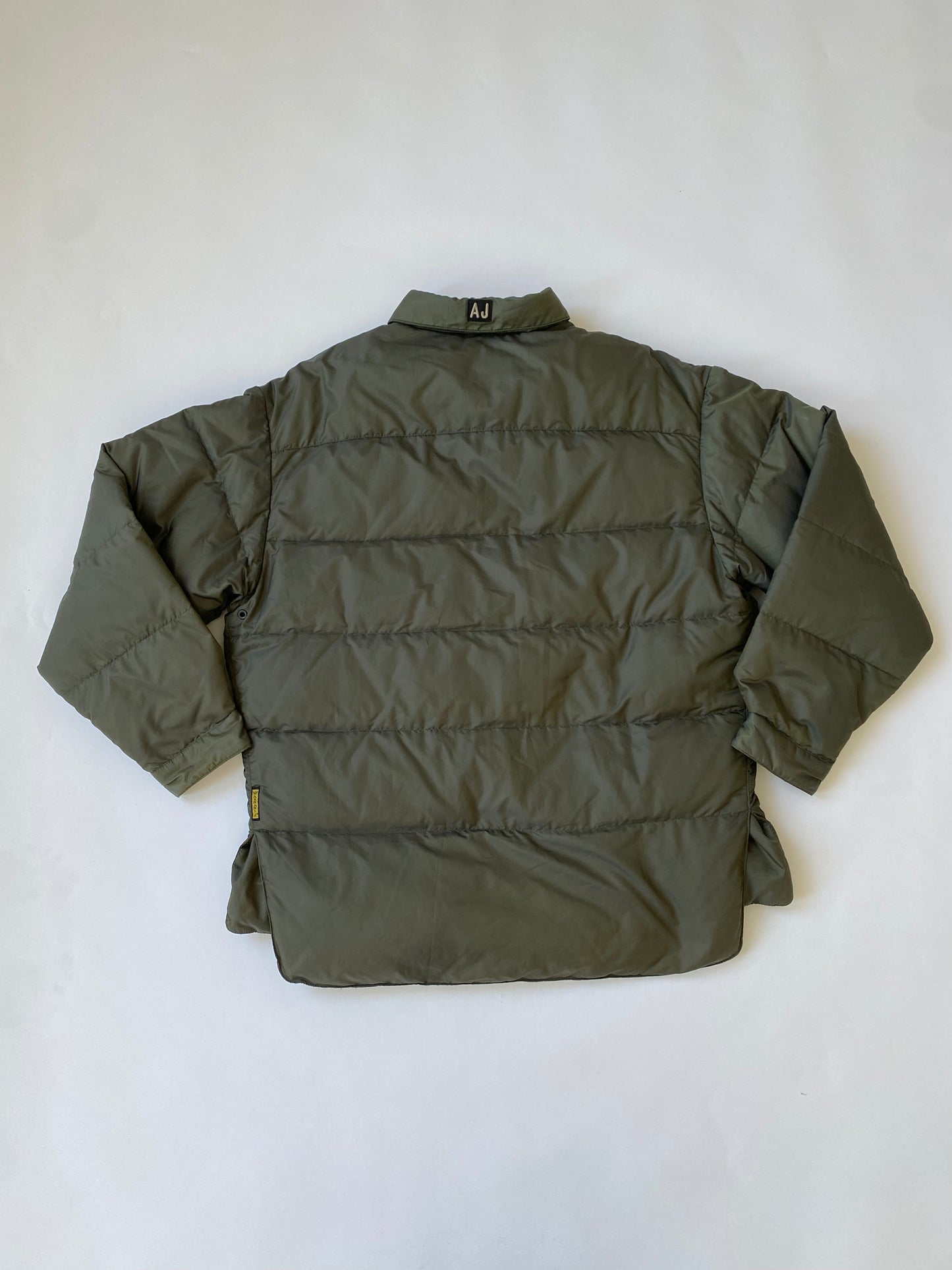 00's Armani Jeans Puffer Bomber Jacket in Iridescent Green