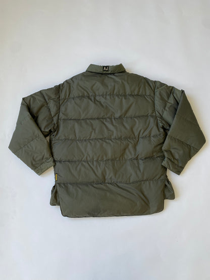 00's Armani Jeans Puffer Bomber Jacket in Iridescent Green