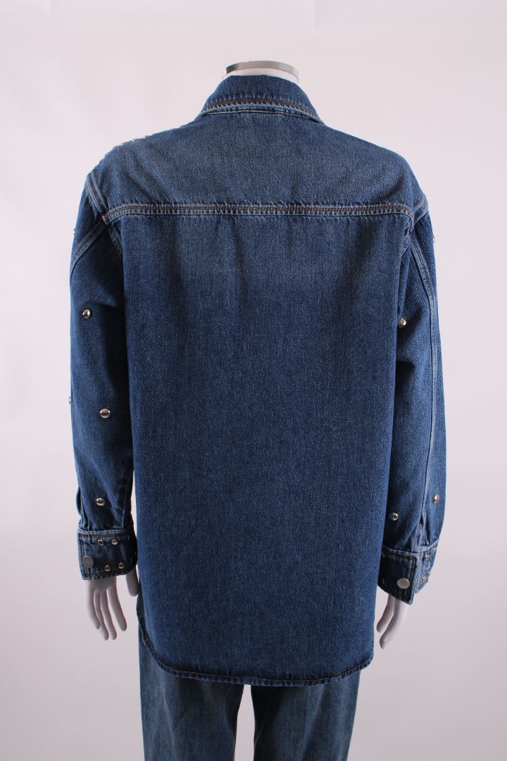 All Saints L/S Studded Jacket Denim S | Small, Blue