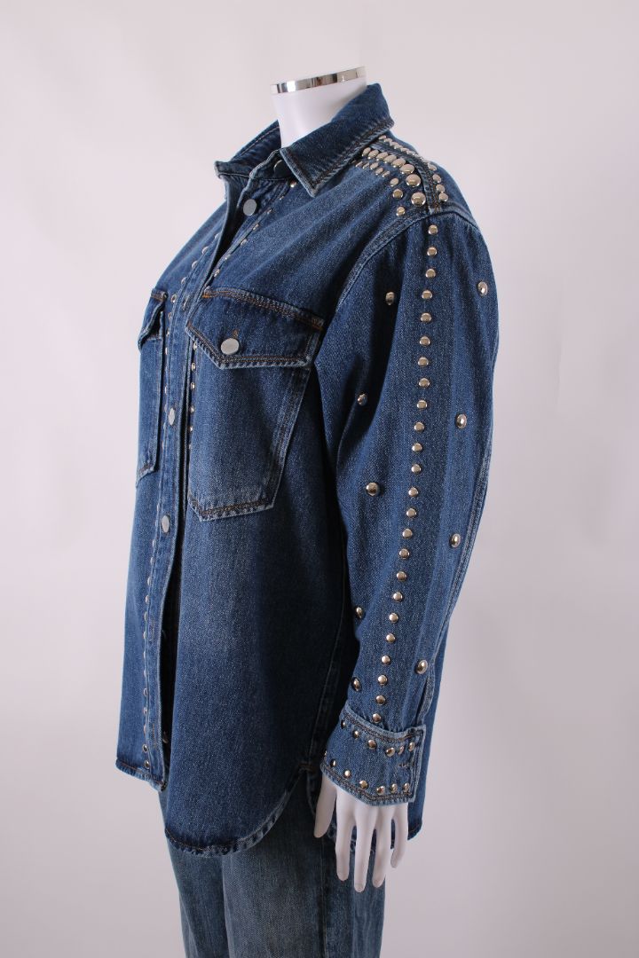 All Saints L/S Studded Jacket Denim S | Small, Blue