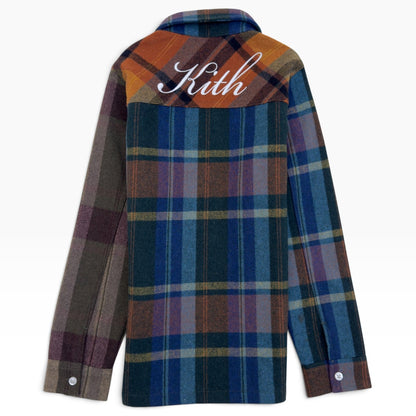 KITH KIDS PATCHWORK PLAID FLANNEL SHIRT MULTICLOURED 8/9Y | 8-9 years, Red
