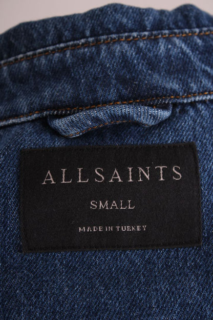 All Saints L/S Studded Jacket Denim S | Small, Blue