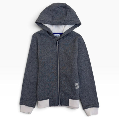 BURBERRY ZIP-UP HOODIE GREY / WHITE 8Y | 8, Grey