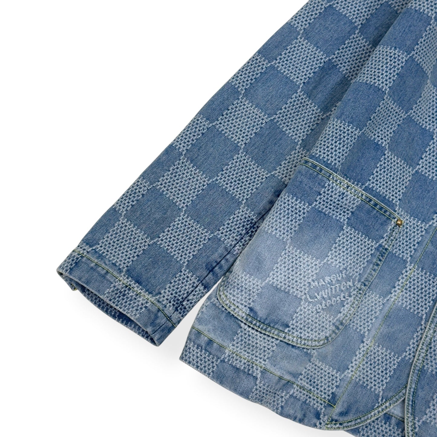 LOUIS VUITTON DAMIER DENIM 3D CHIC JACKET INDIGO BLUE 54 / XL | XL, Blue