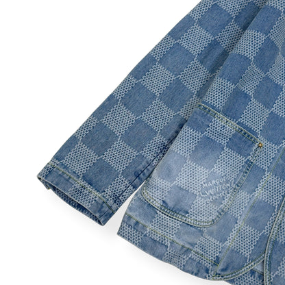 LOUIS VUITTON DAMIER DENIM 3D CHIC JACKET INDIGO BLUE 54 / XL | XL, Blue
