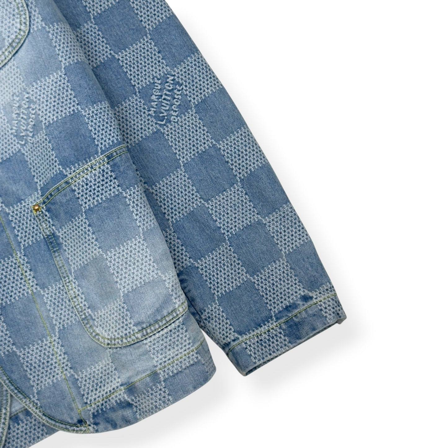 LOUIS VUITTON DAMIER DENIM 3D CHIC JACKET INDIGO BLUE 54 / XL | XL, Blue
